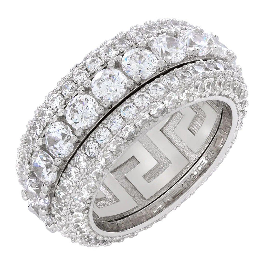 King Ice Brilliant-Cut Icy Spinner Ring - White Gold - WHITE GOLD